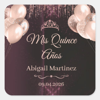 Personliga Quinceañera-fyrkantiga klistermärken |