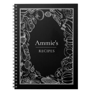 Personliga recept Grönsaker Illustration Anteckningsbok