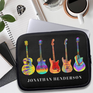 Personliga Retro-gitarrer på Svart Laptop Fodral