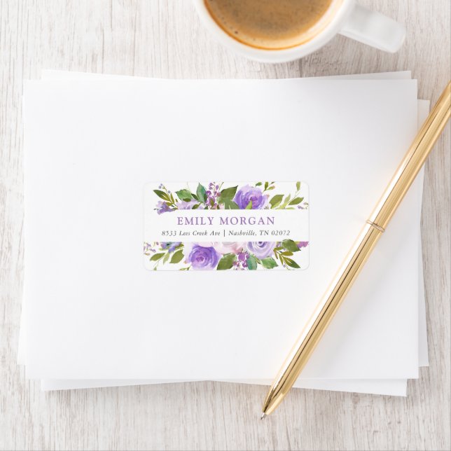 Personliga returadressetiketter med syrenblommor adressetikett (Insitu)