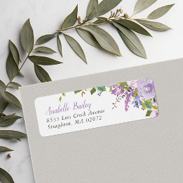 Personliga returadressetiketter med syrenblommor returadress etikett