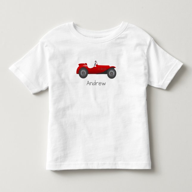 Personliga röda klassiska presentgåvor med biltema tee shirt (Framsida)