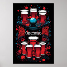 Personliga röda koppar Beer Pong Poster