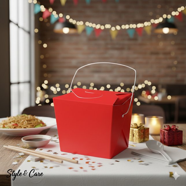 Personliga röda presentaskar – Take Out 2x2x2.75 (Personalized Red Favor Boxes – Take Out 2x2x2.75)