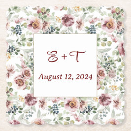 Personliga romantiska blommiga pastellfärgade unde underlägg papper