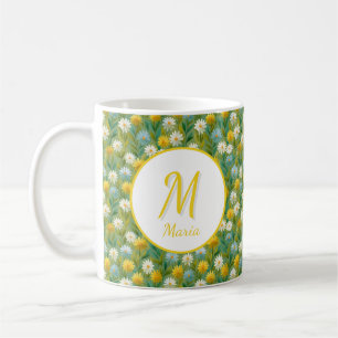 Personliga romantiska vårblommor för kvinnor kaffemugg