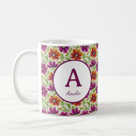 Personliga romantiska vårblommor för tjejer kaffemugg