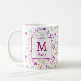 Personliga romantiska vårflickiga blommor kaffemugg