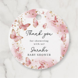 Personliga Rosa Fjäril Baby Shower Förmånsetikette Gåvor Etiketter