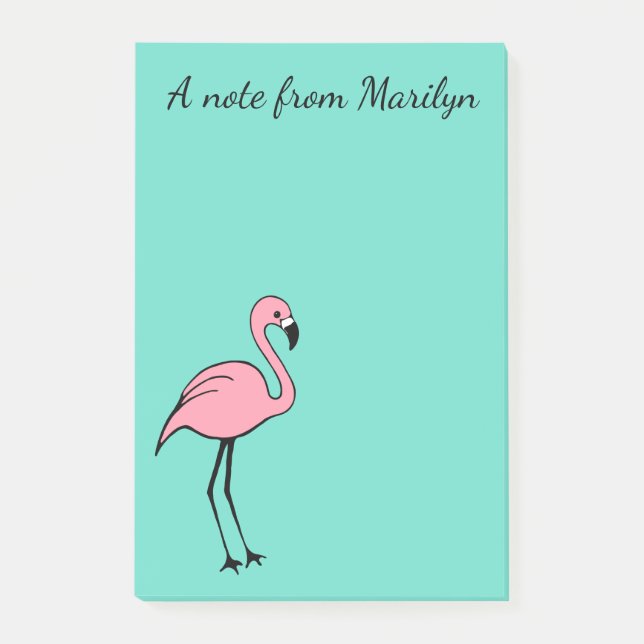 Personliga Rosa Flamingo Post It Notes-Gåva Post-it Block (Framsida)