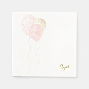 Personliga Rosa Guld Ballonger Baby Shower Pappersservett