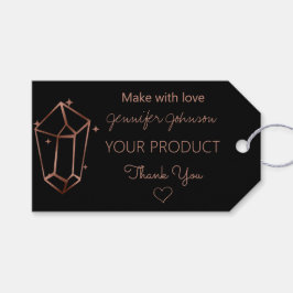 Personliga Rosa Guld Folie Vita Svarta Presentkort Presentetikett