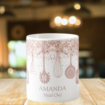 Personliga Rosa Guld Glitter Kokkärl