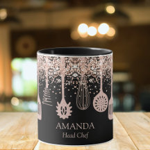 Personliga Rosa Guld Glitter Kokkärl