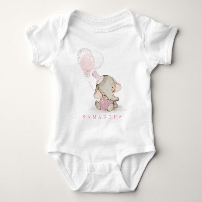 Personliga rosa och grå elefantröjor t shirt (Framsida)