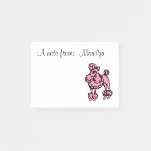 Personliga Rosa Pudel Post It-anteckningar Post-it Block