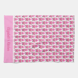 Personliga Rosa Tomtar Hjärtan Skog Fantasinrednin Kökshandduk