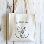 Personliga rustika murarblomkrukor tygkasse<br><div class="desc">Anpassningsbar rustic mason krukor blommor shoppingstaska.</div>