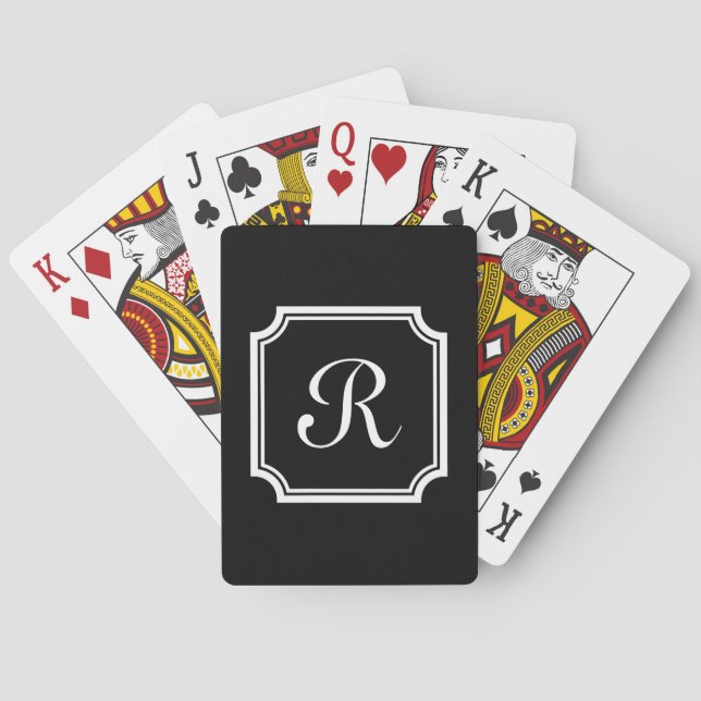 Personliga schyssta monogram pokerkort spel kort (Baksidan)