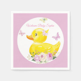 Personliga servetter Flicka gummiand Baby Shower