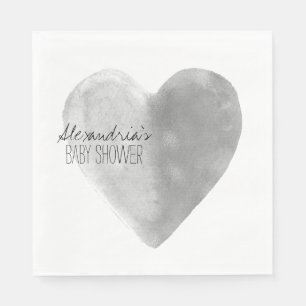 Personliga servetter med Silver Heart
