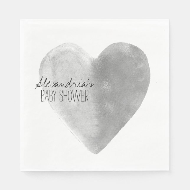 Personliga servetter med Silver Heart (Framsidan)
