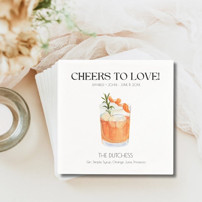 Personliga signaturdryckesbröllopsservetter pappersservett (Custom Signature Cocktail Wedding Napkins)