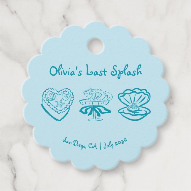 Personliga sista stänk Systerbrudstecken Gåvor Etiketter (Framsida)