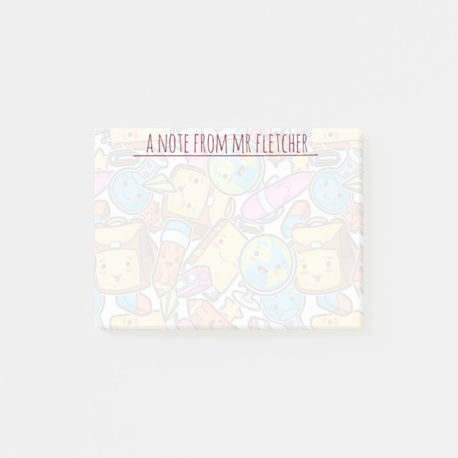 Personliga skolmaterial Mönster Post-it Block (Framsida)