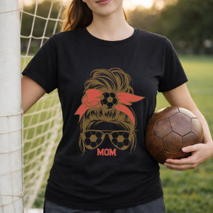 Personliga solglasögon för fotbollsmammor med rose t shirt