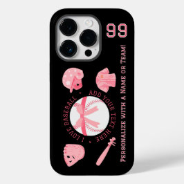 Personliga söta baseboll-iPhone-fodral för damer