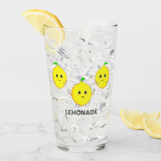 Personliga söta citroner glaskopp (Framsida Ice)