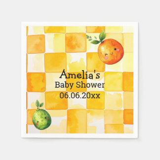 Personliga söta citrusfrukt Baby Shower servett