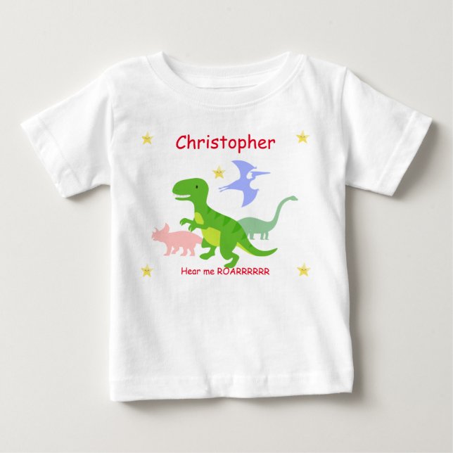 Personliga söta dinosaurier t shirt (Framsida)