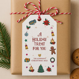 Personliga söta festliga ikoner Högtidspresenter Presentetikett