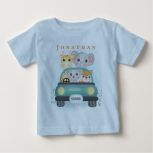 Personliga söta safari-djur på road trip t shirt