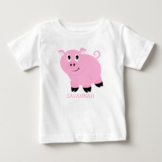 Personliga söta små rosa gris tjejer tröja (Framsida)