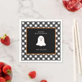 Personliga söta spök gingham Halloween-papper Pappersservett