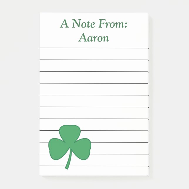 Personliga stora shamrock Post It-lappar Post-it Block (Framsida)