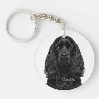 Personliga svarta Cocker Spaniel-nyckelringar i hu