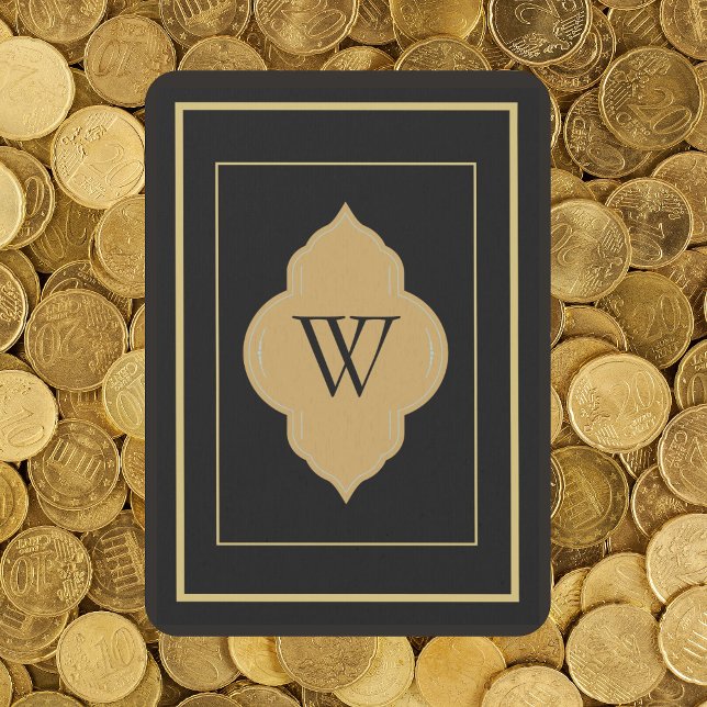 Personliga svarta guldspelekort med initial casinokort (Skapare uppladdad)