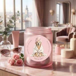 Personliga tack-stickrar för hundfrisör spa runt klistermärke