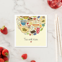 Personliga Tea & Treats gula pappersservetter