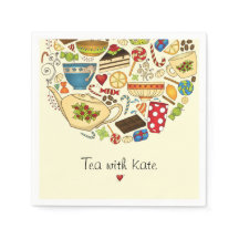 Personliga Tea & Treats gula pappersservetter