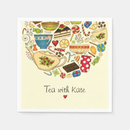 Personliga Tea & Treats gula pappersservetter