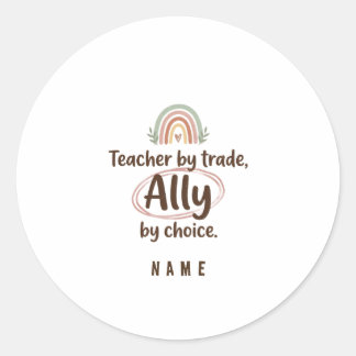 Personliga Teacher Ally-klistermärken etikett