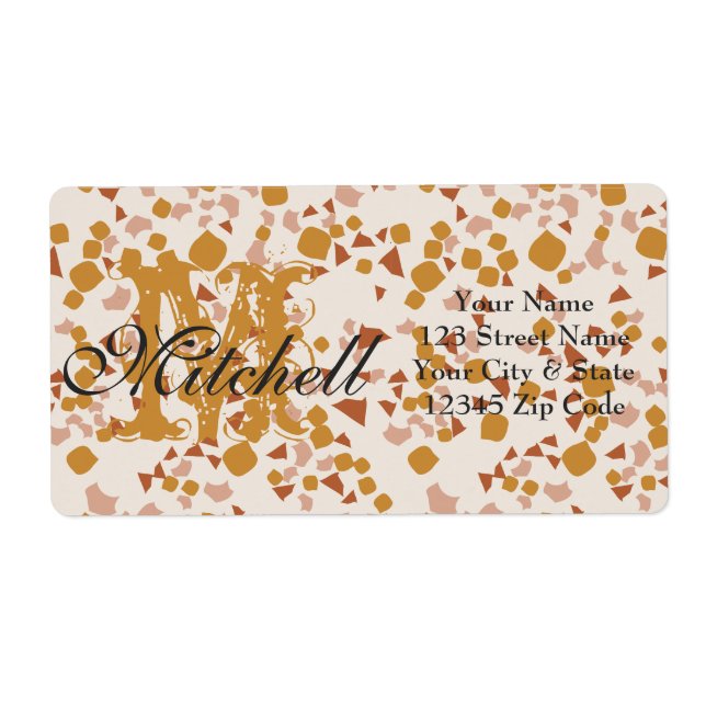 Personliga terrazzo fraktadressetiketter fraktsedel (Framsidan)