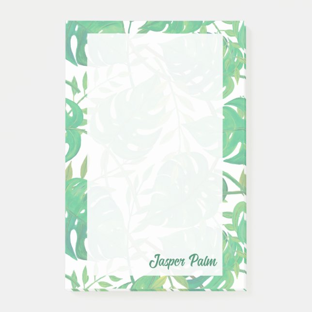 Personliga tropiska blad post-it block (Framsida)