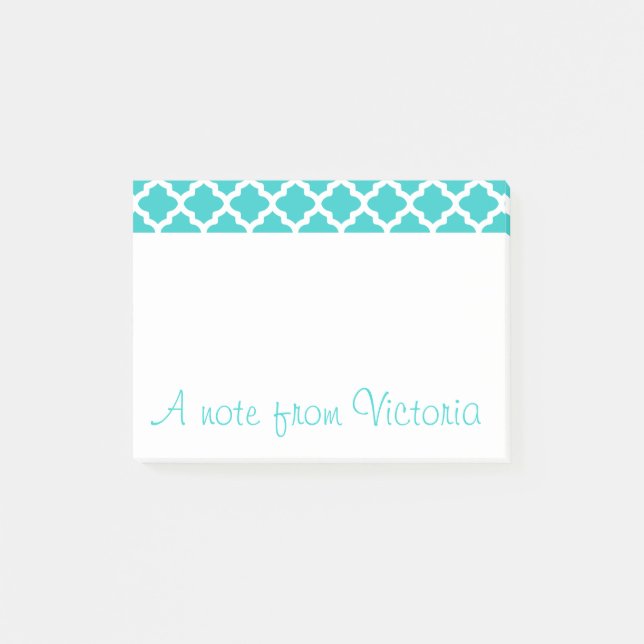 Personliga turkosa Post It-lappar Post-it Block (Framsida)