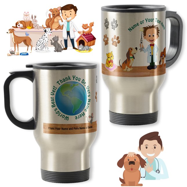 Personliga Unika Veterinärpresenter, Manlig Veteri Resemugg (Unique Veterinarian Gifts. Gifts for new Veterinarians. Personalized Veterinarian Gifts. Vet Mugs.)